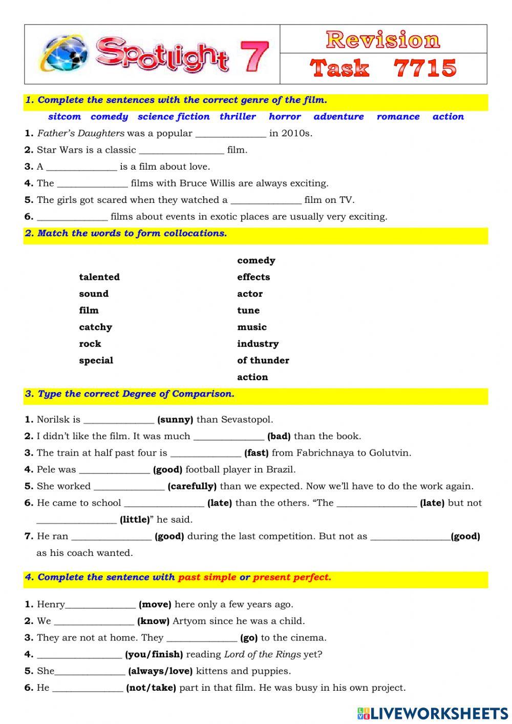 Spotlight 7 Task 7715