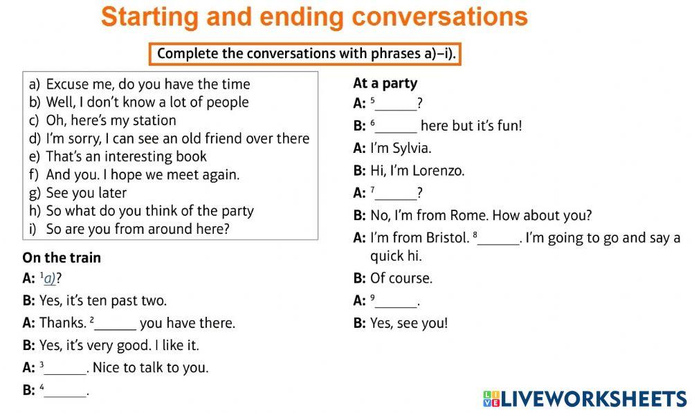 Starting and ending conversations