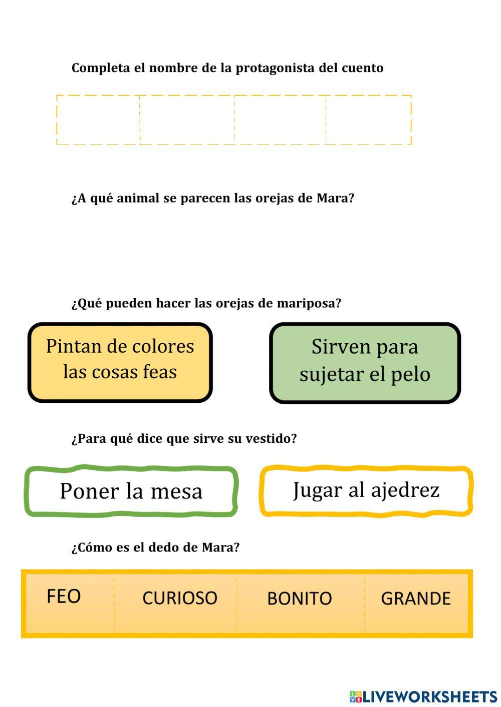 Cuento: -orejas de mariposa-