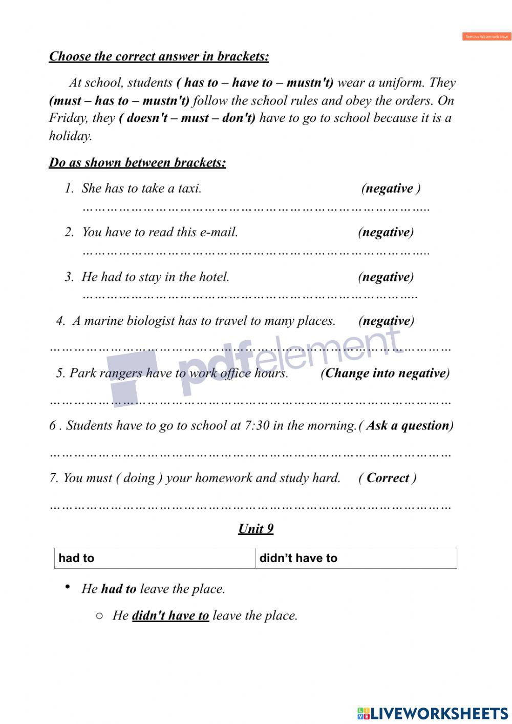 Worksheet Grammar Grade 7 U7+8+9 worksheet | Live Worksheets
