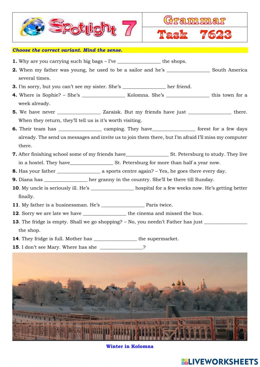 Spotlight 7 Task 7623