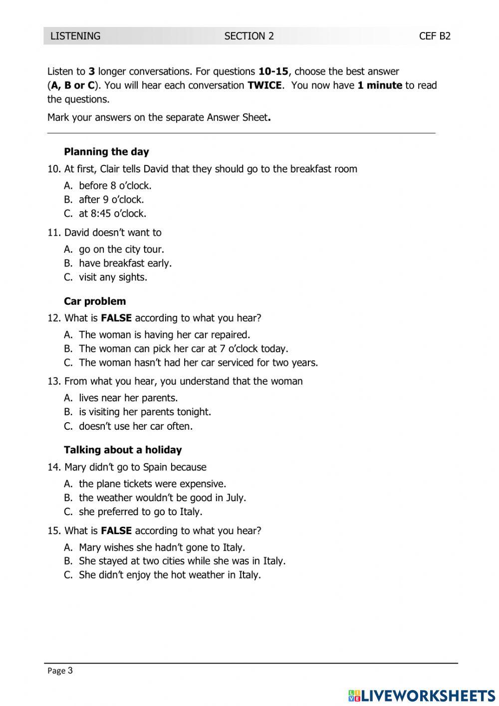 LRN B2 JANUARY 2016 LISTENING