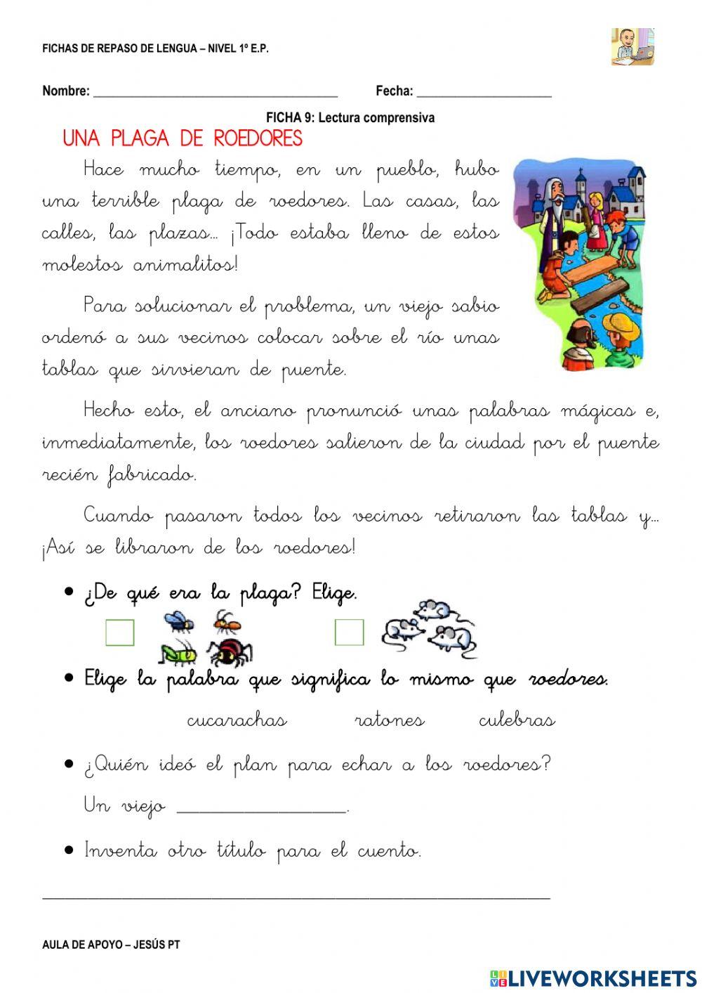 Ficha Lengua 9-1EP-Lectura comprensiva