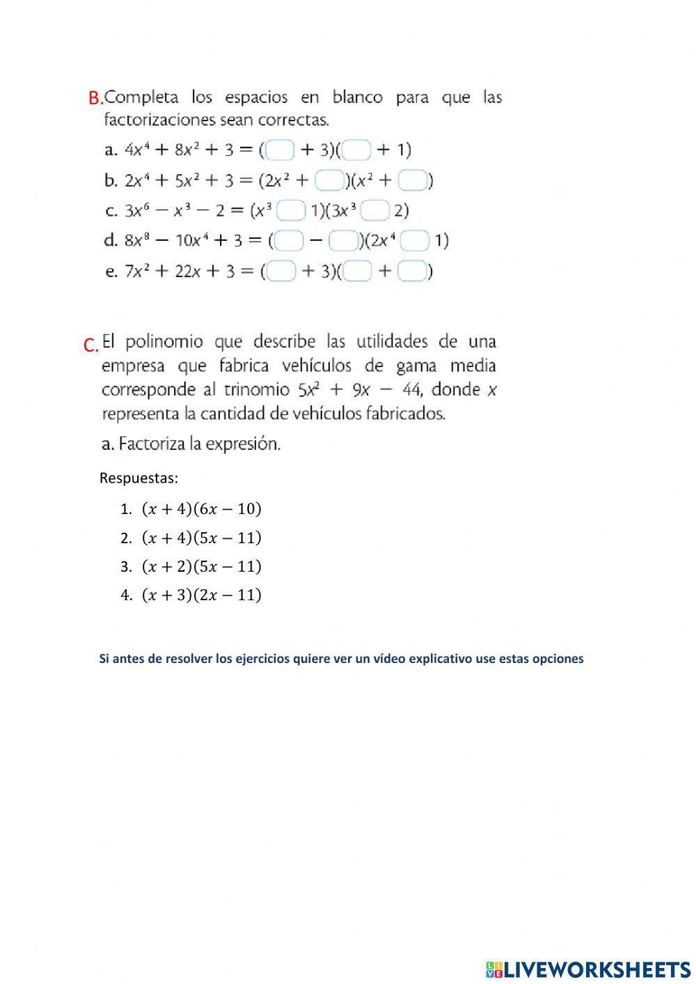 Trinomio de la forma ax2+bx+c Trinomio de la forma ax2+bx+c