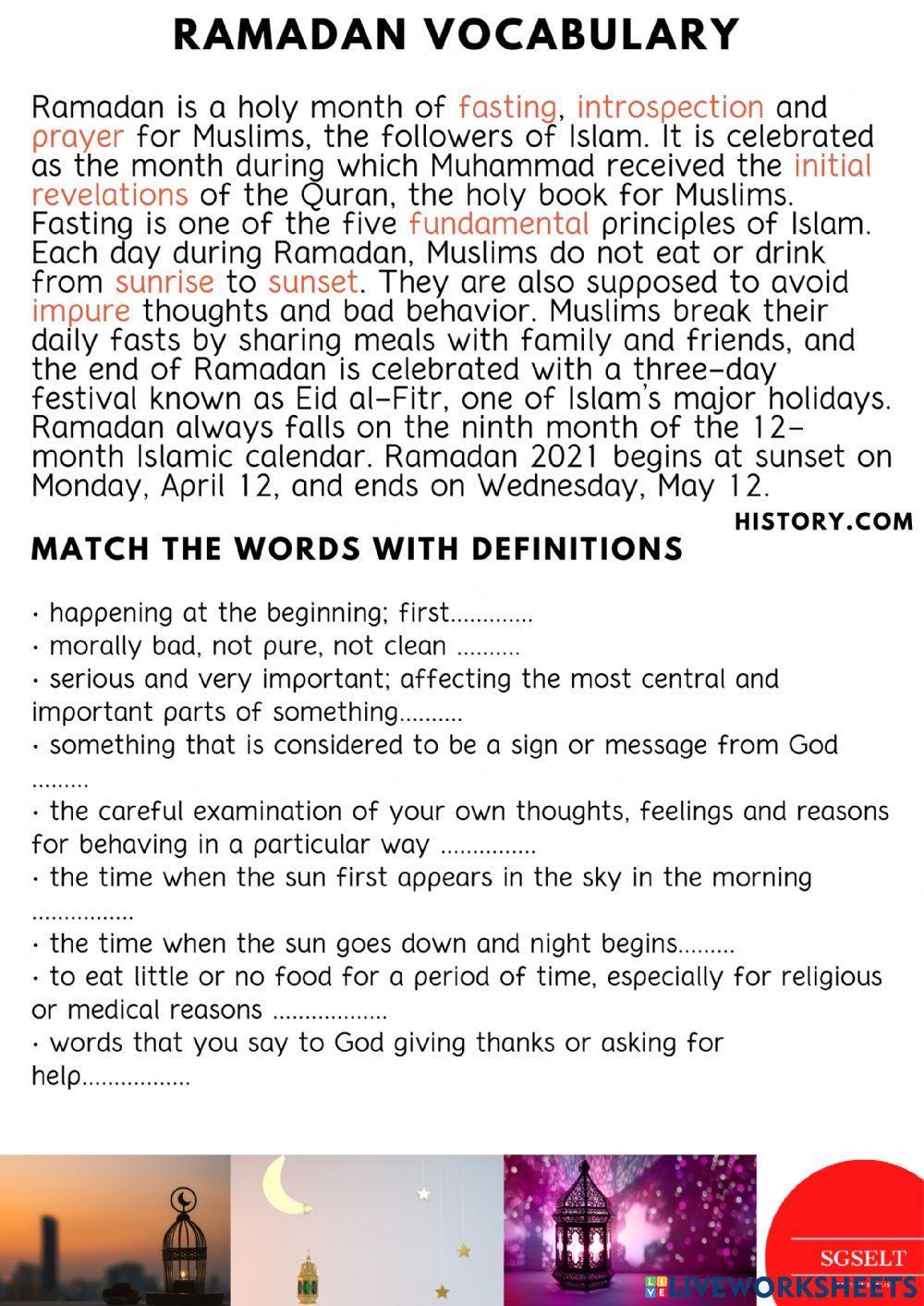 Ramadan vocabulary