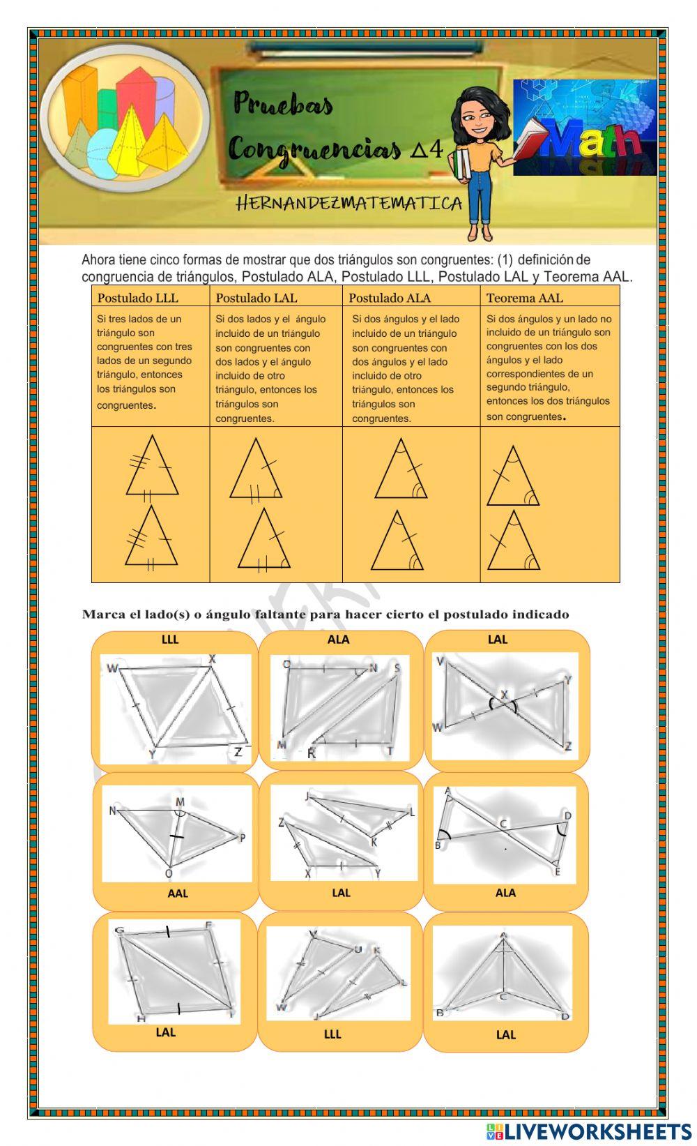 Pruebas de Congruencia Triangulos 4