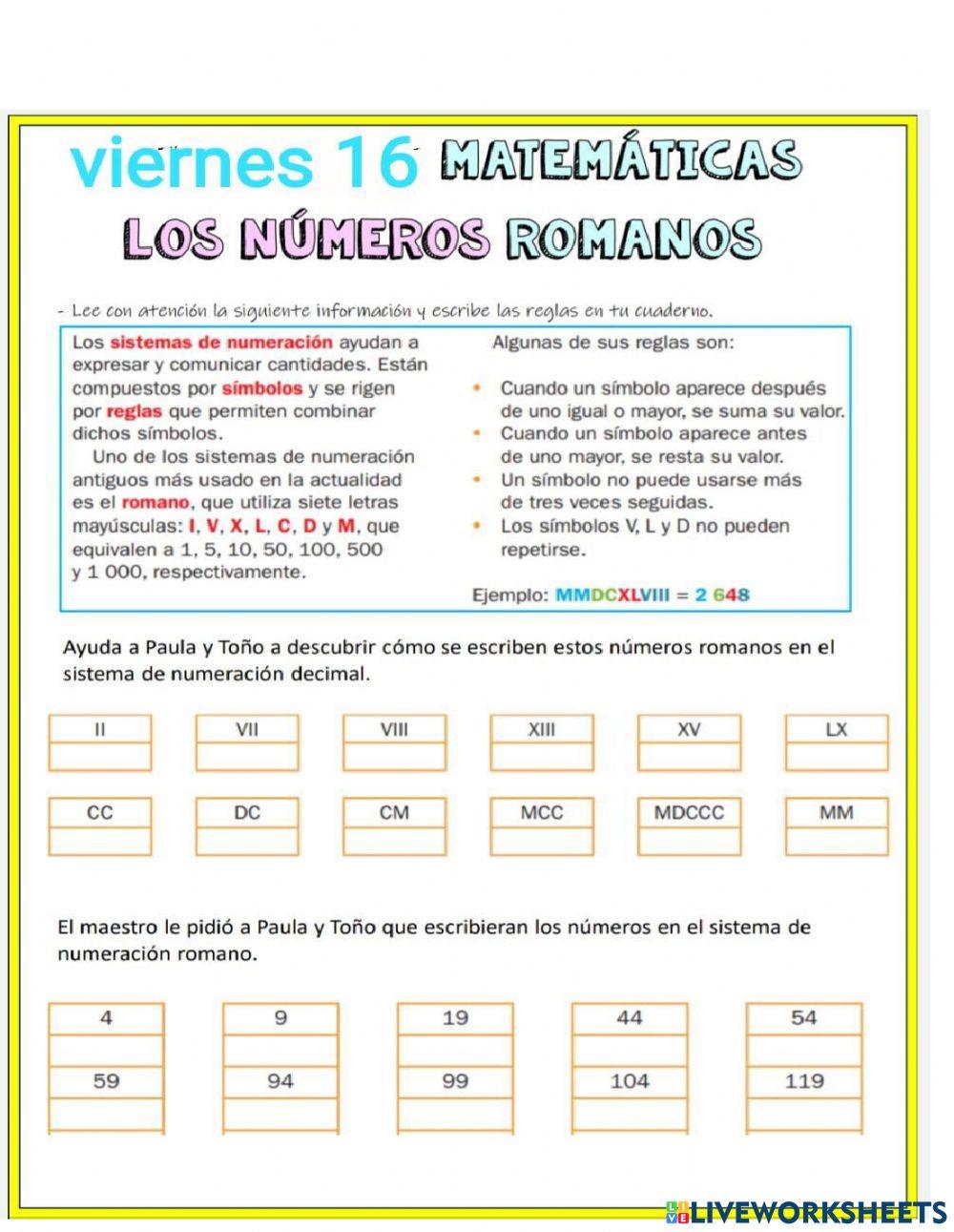 Viernes 16 abril  matemáticas