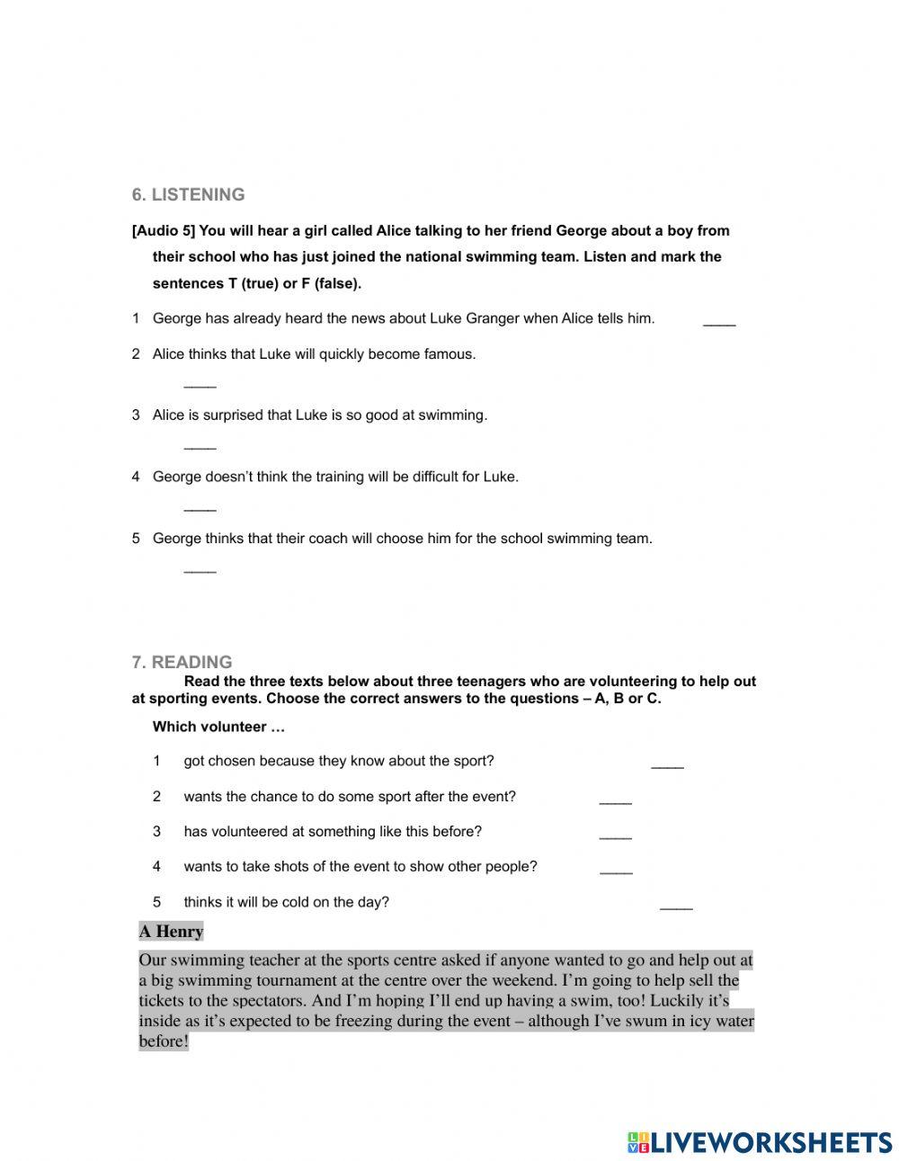 English class b1 unit 5