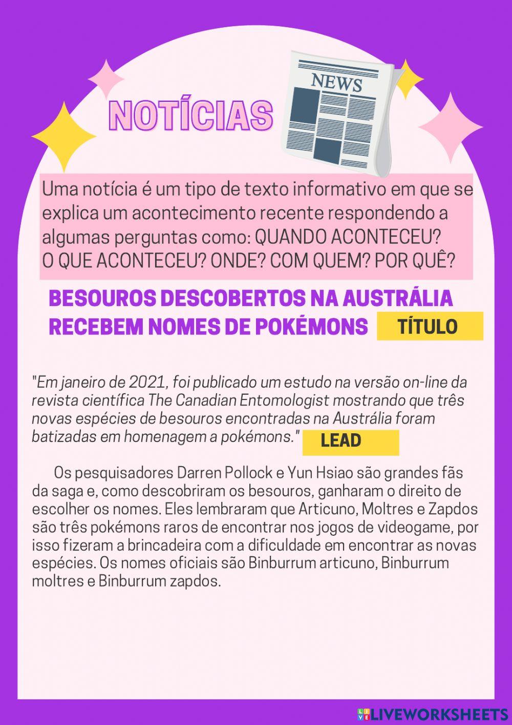 Notícia - explorando o gênero.