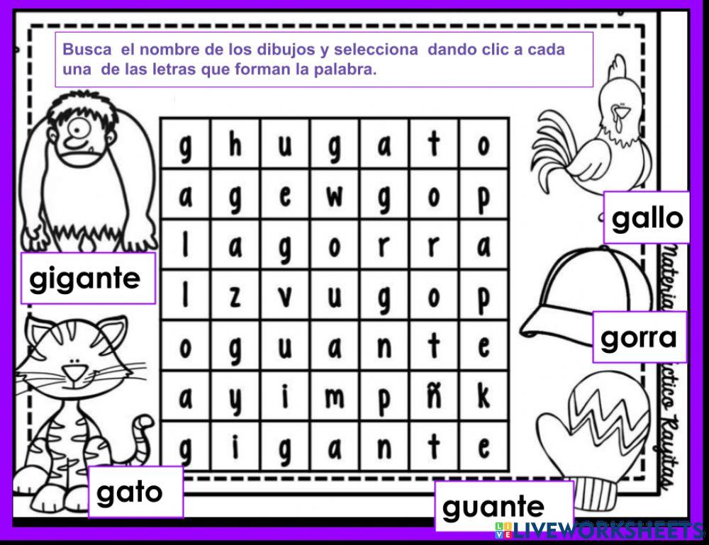 Sopa de letras g