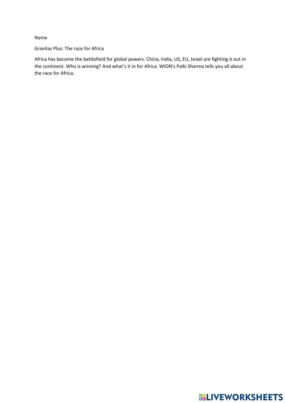 Gravitas Plus: The race for Africa