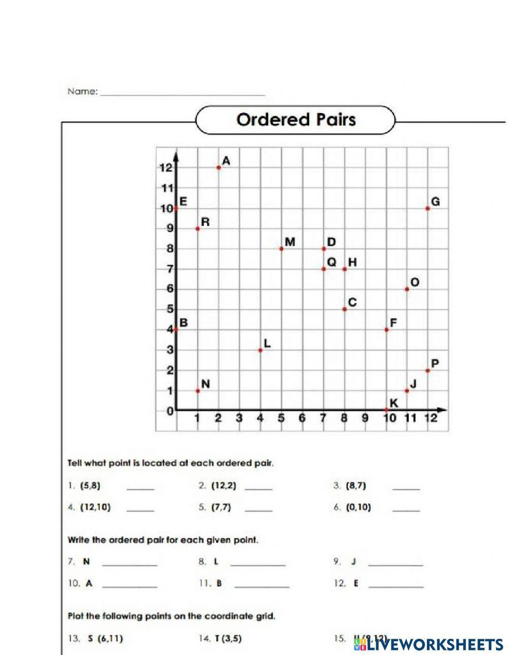 Graphing  Ordered Pairs