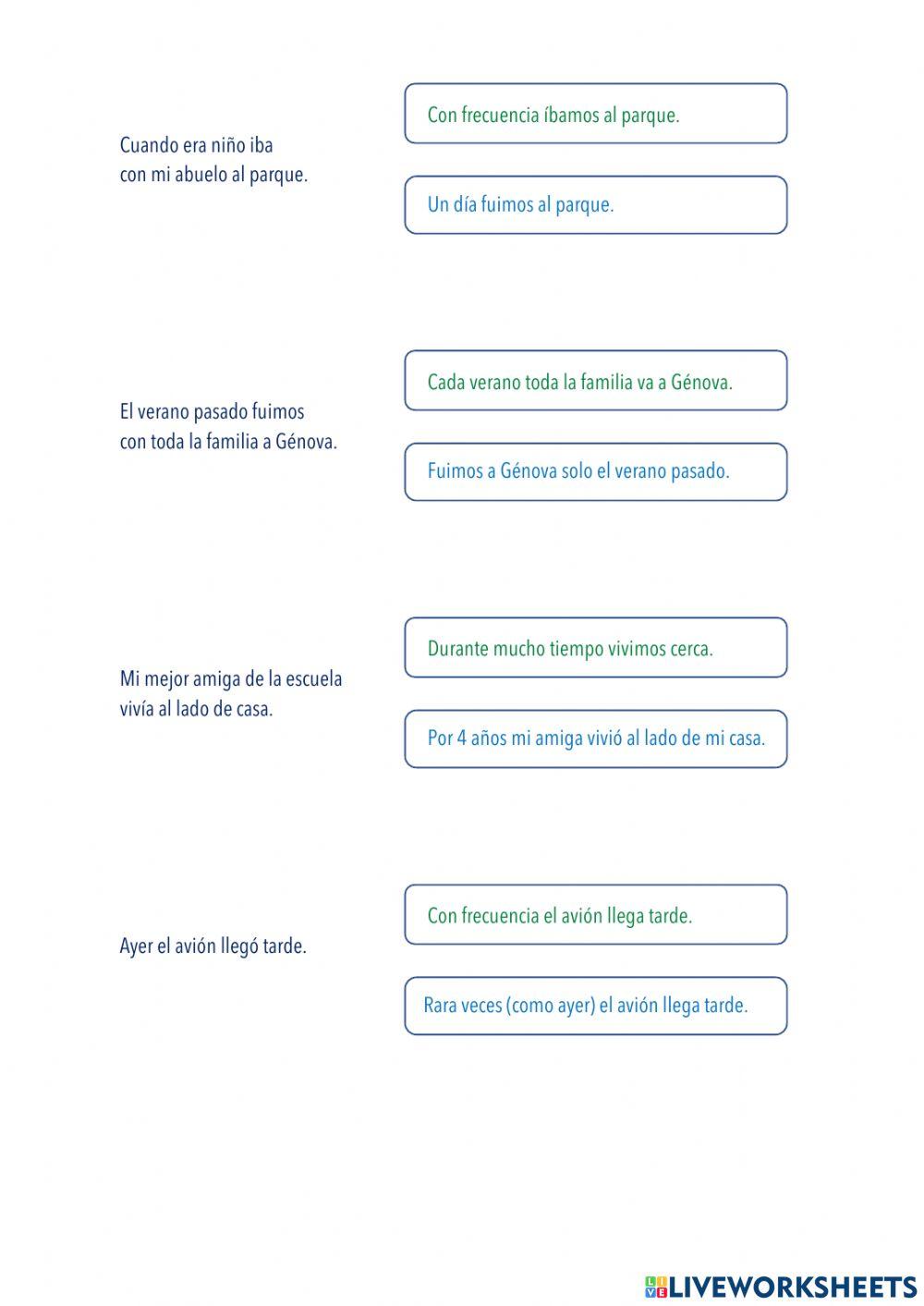 Imperfecto VS Indefinido