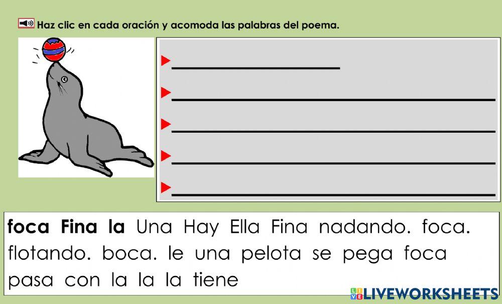 Fina la foca: Acomoda