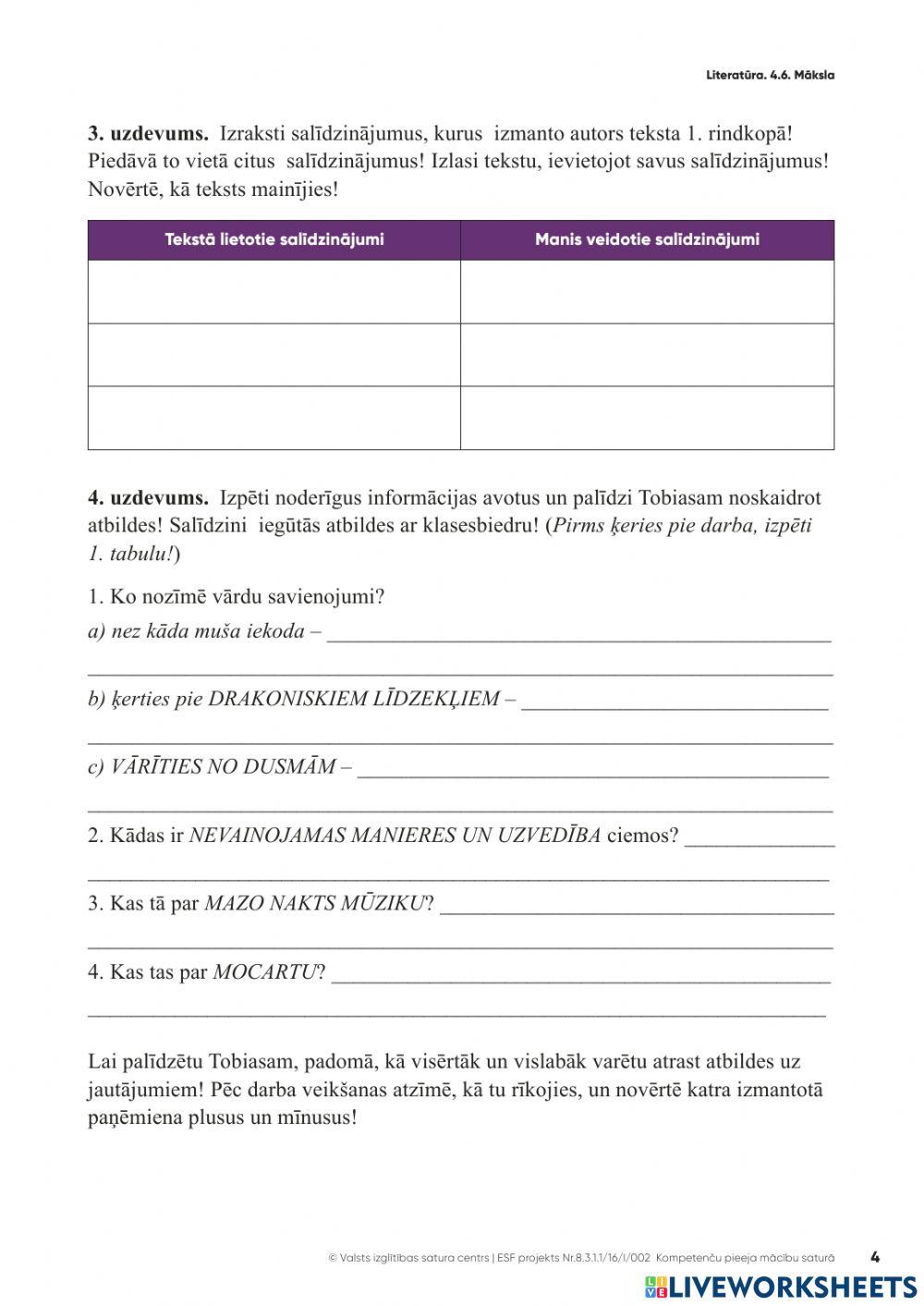 4.6. Māksla. Teksta izpratne.