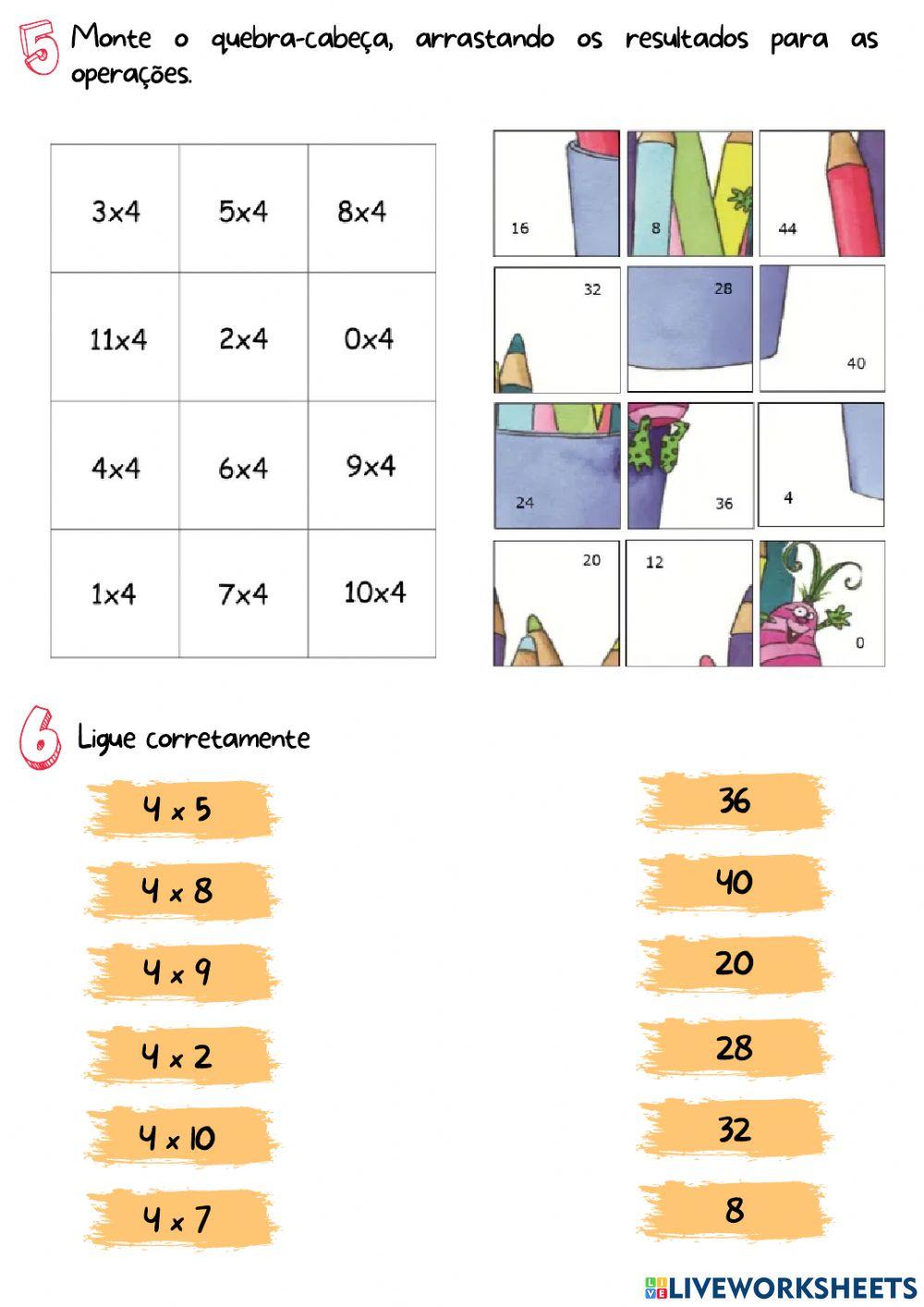 Atividade 2 da tabuada viajante (4º ano)