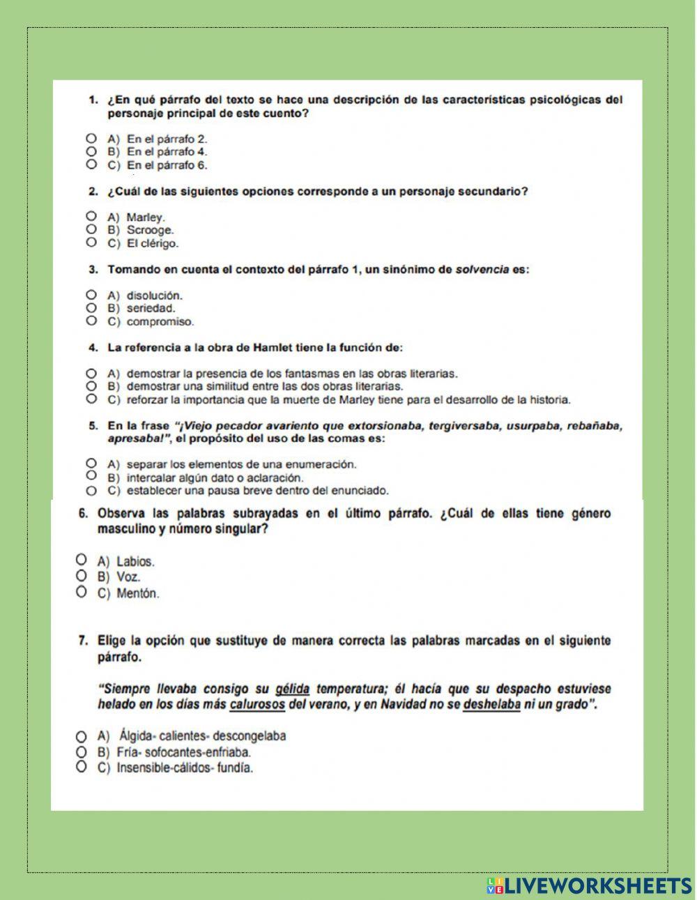 Prueba de comprensión textual