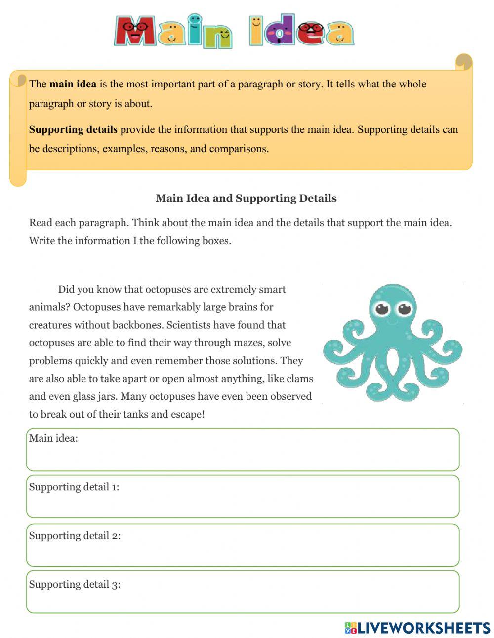 Main Idea and Supporting Details