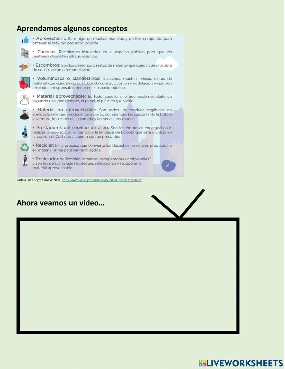 Residuos sólidos - código de colores