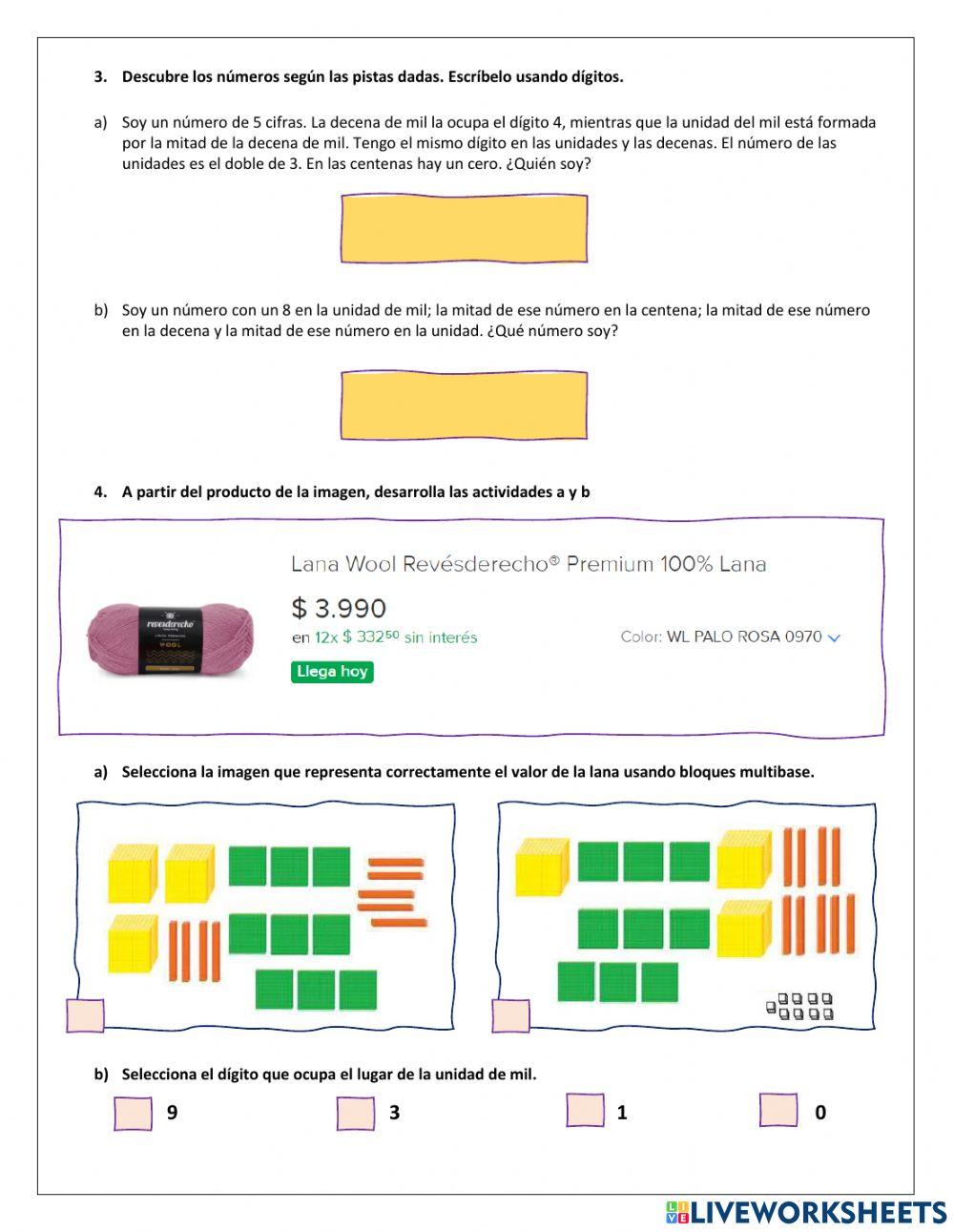 Representación, escritura y descomposición de números