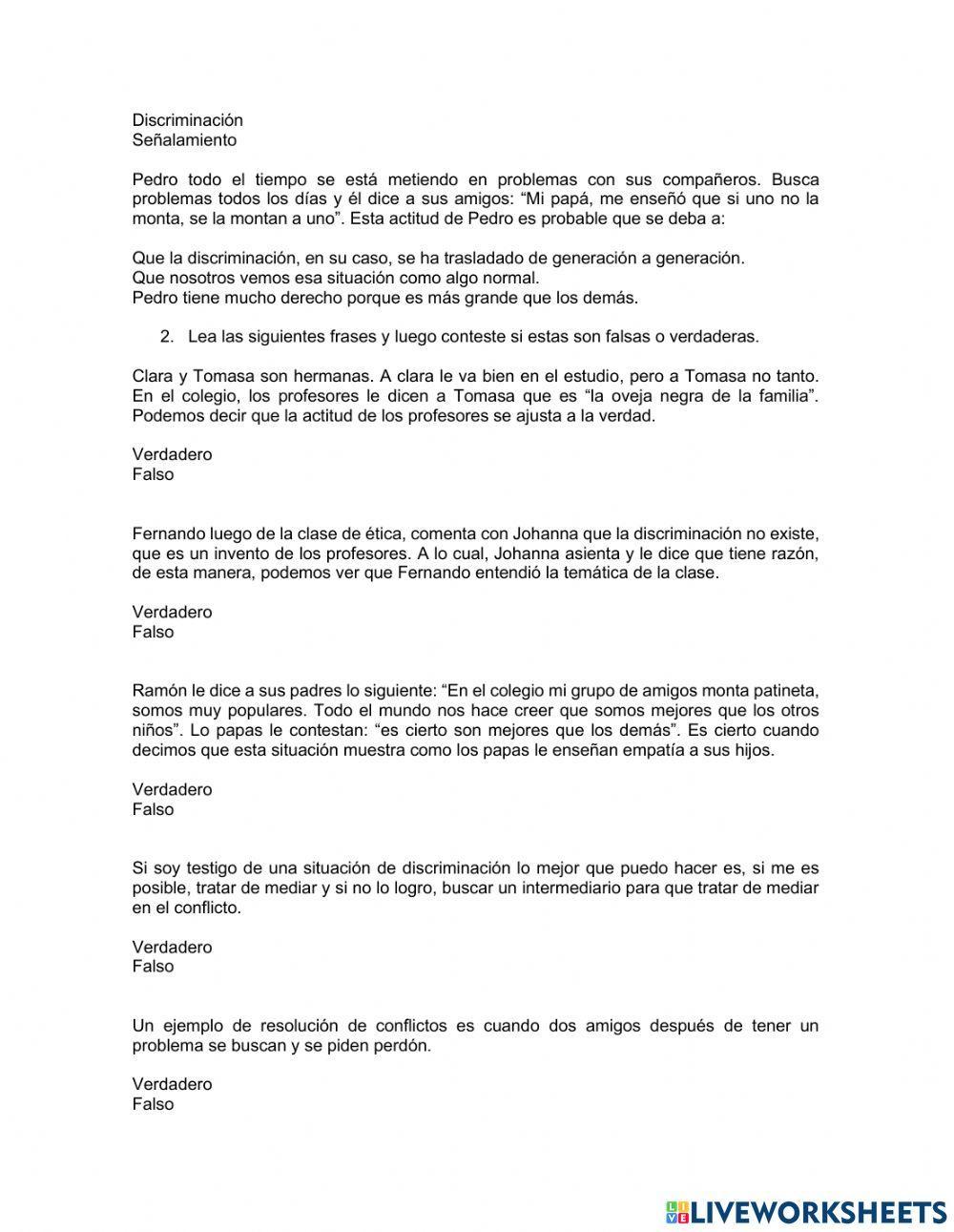 Evaluación guía 5 Ética y Religión 8°