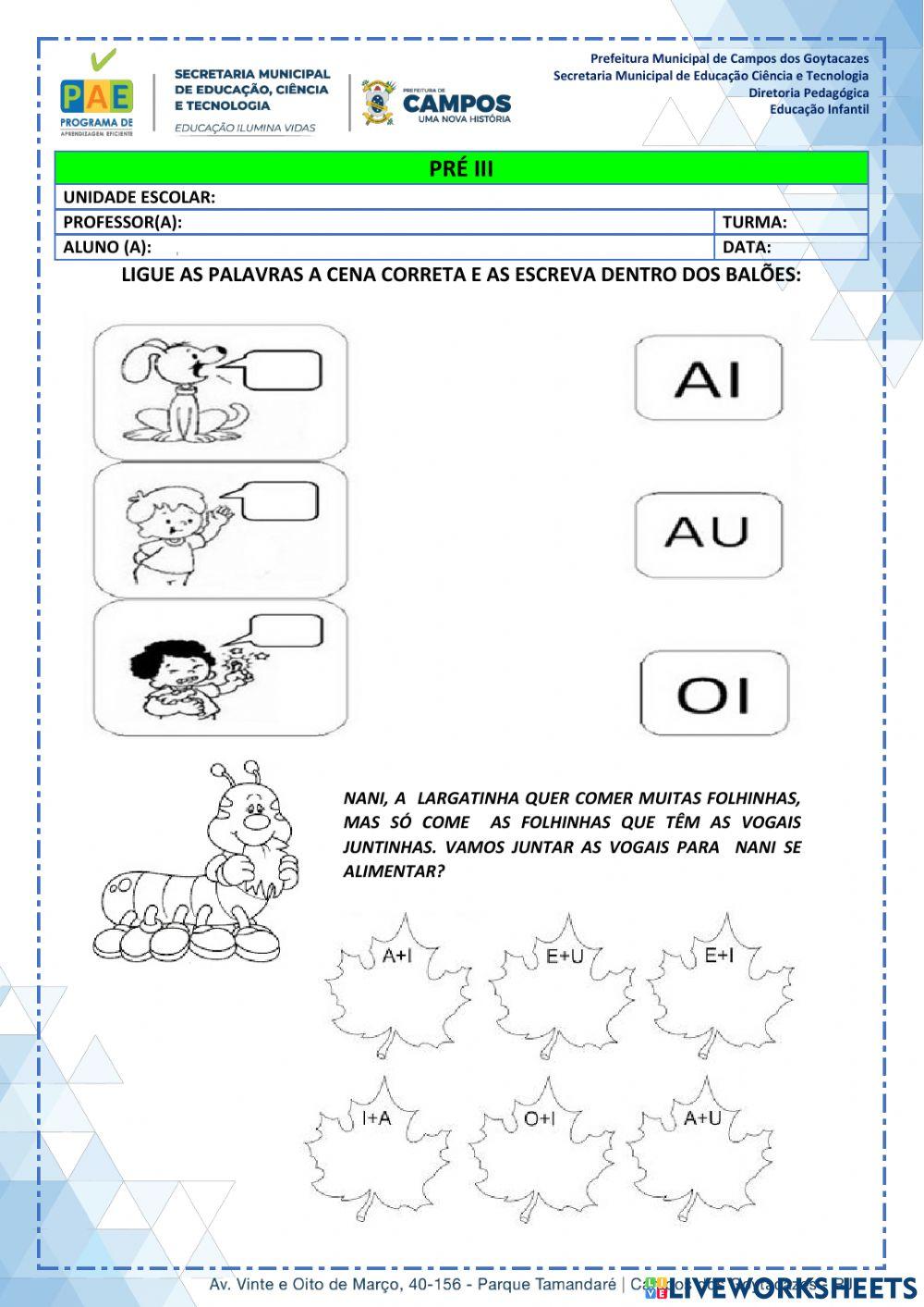 Encontros vocálicos