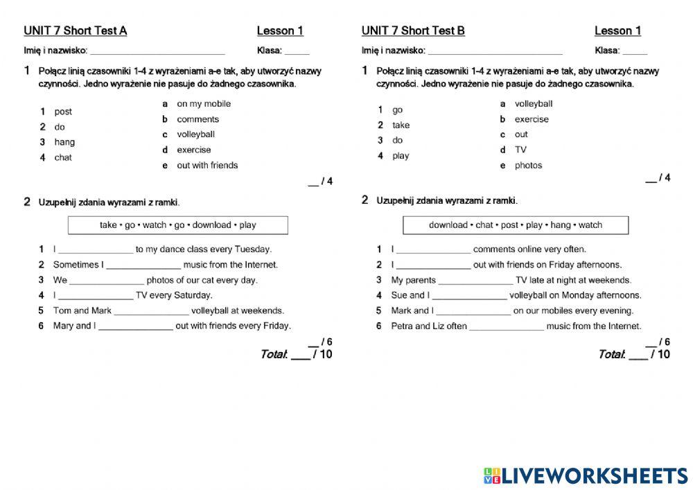 Free time activities