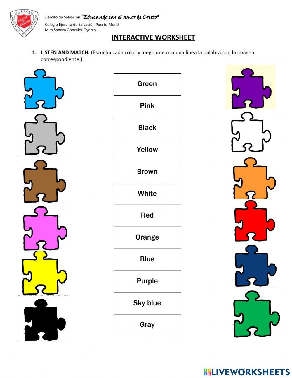 COLORS Interactive Worksheet worksheet Live Worksheets