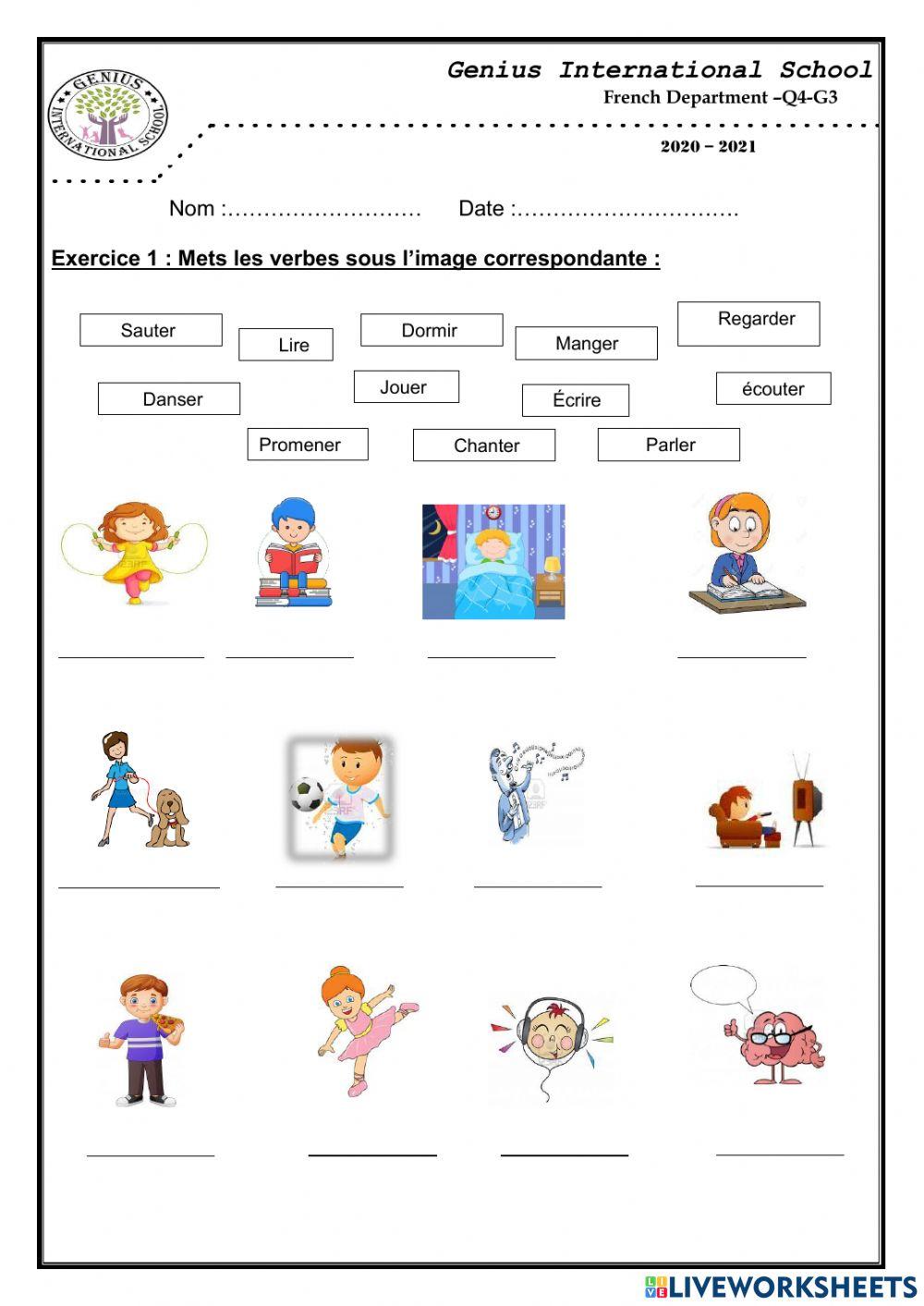 Les verbes d'actions