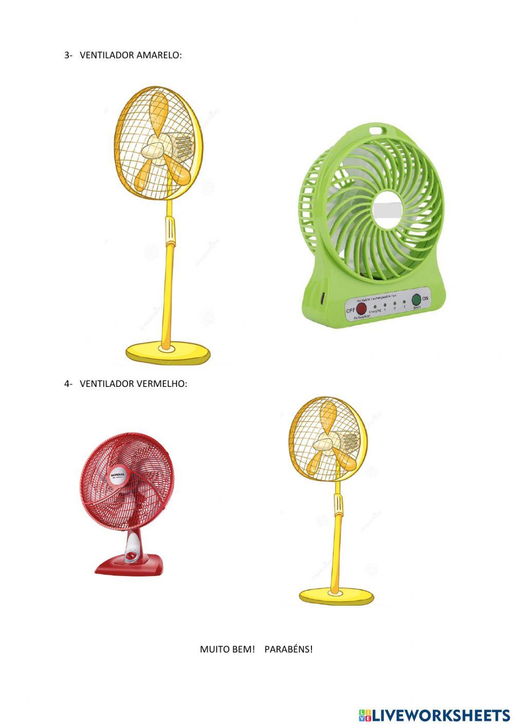 Ventiladores e suas cores