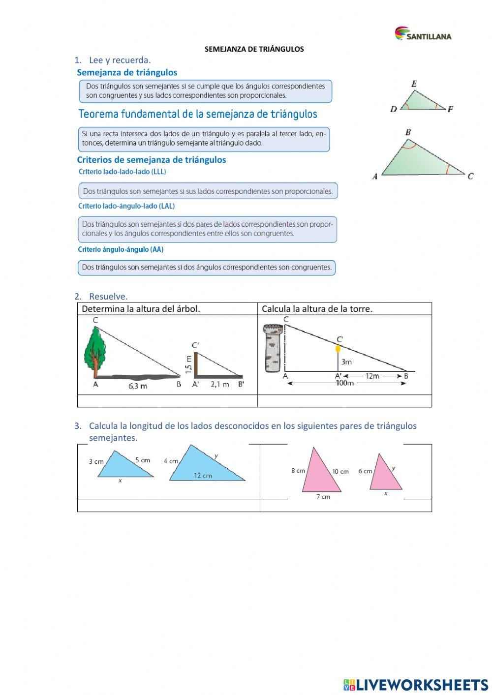 Triángulos semejantes