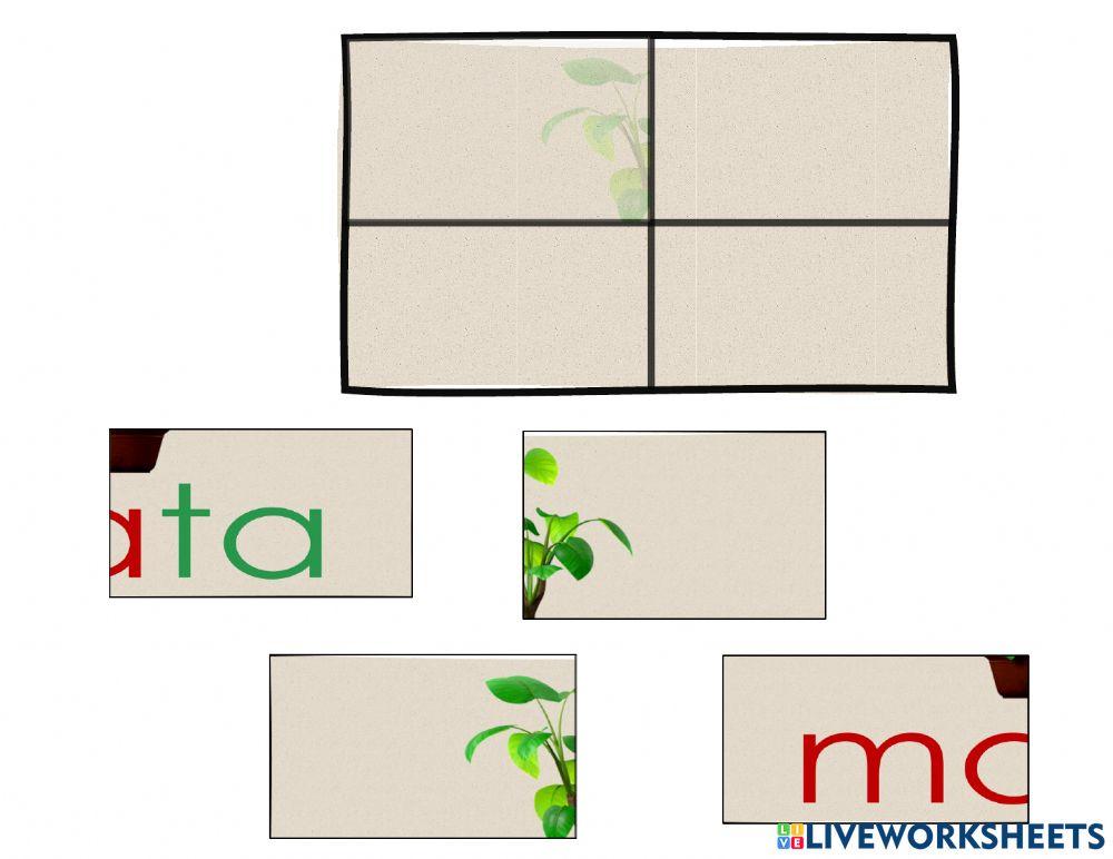 Rompecabezas palabras iniciales