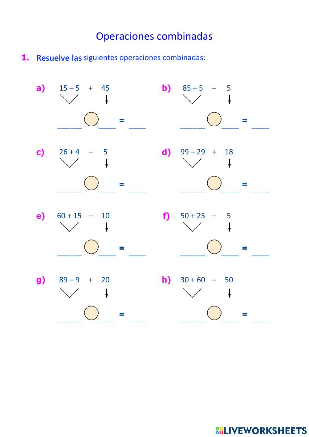 Operaciones combinadas