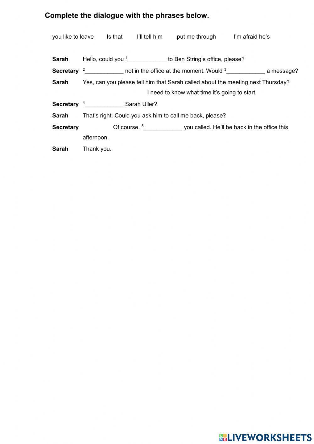 Listening and Reading skills