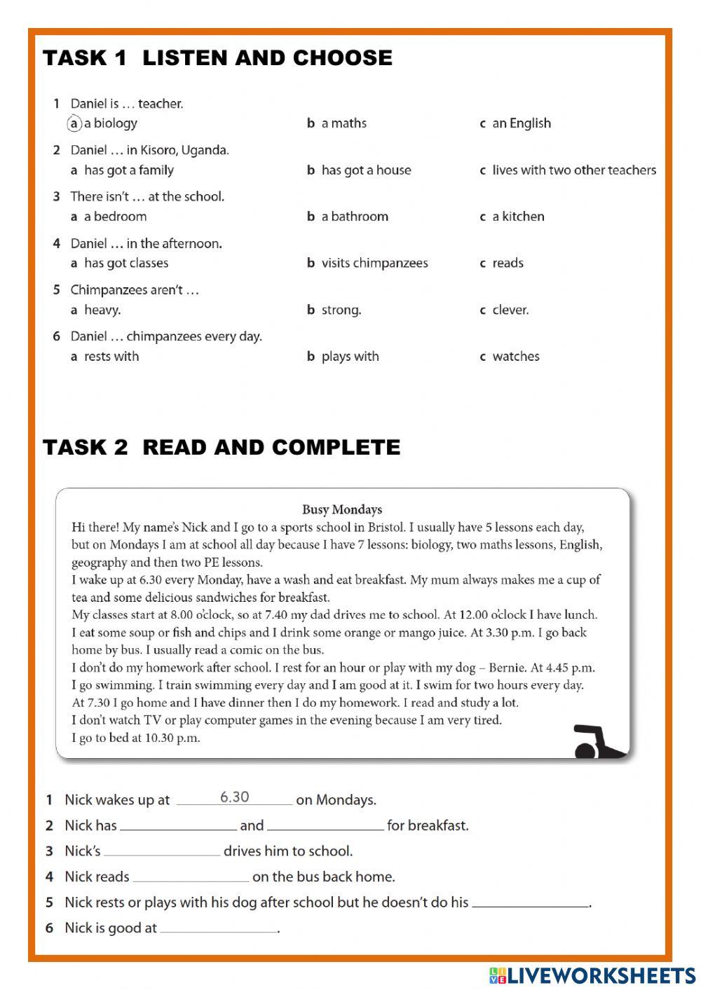 Private life (JE 4 unit 6)