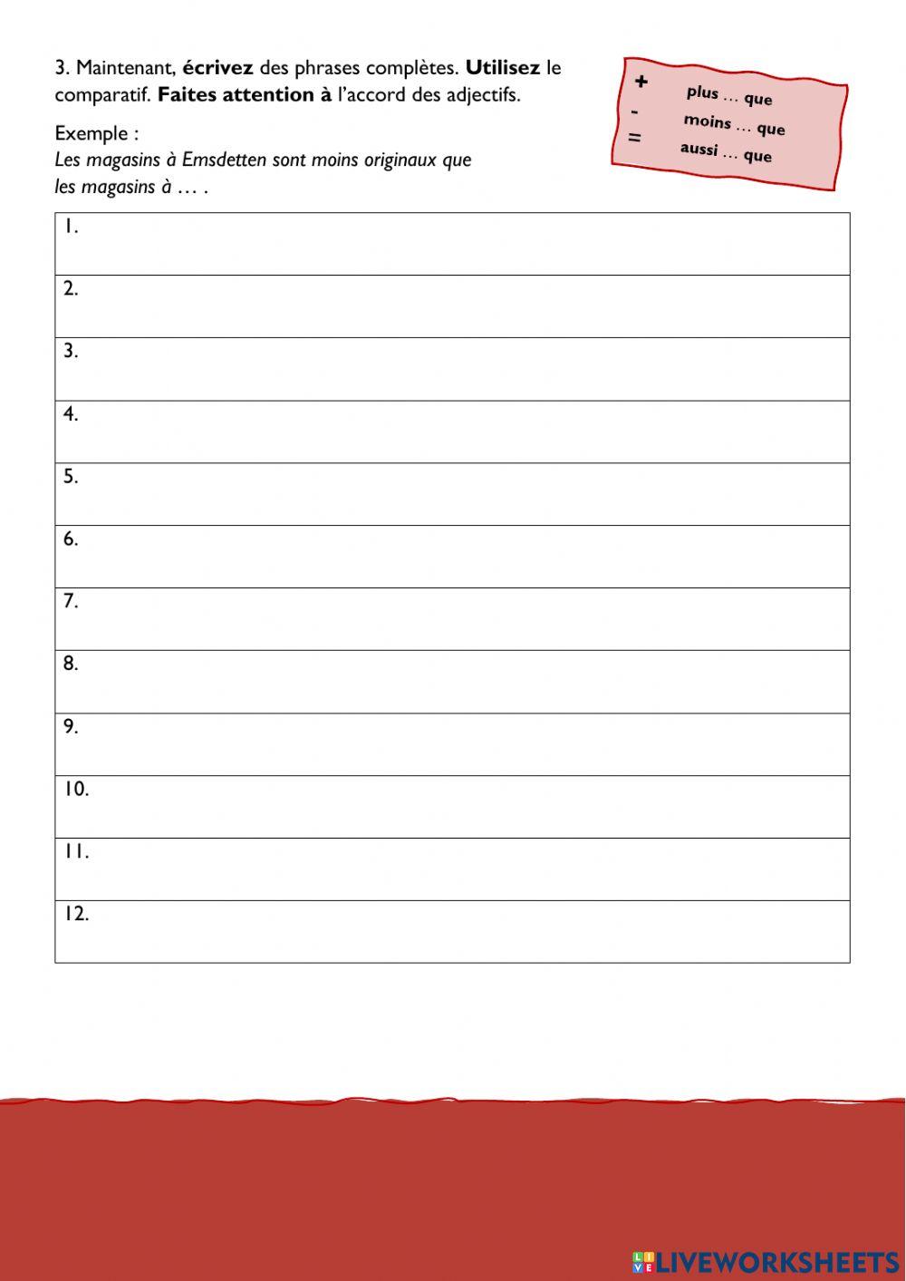 Comparer deux villes (F8)