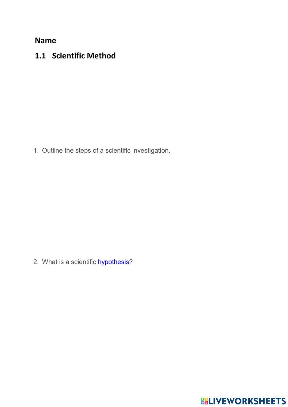 1.1	Scientific Method