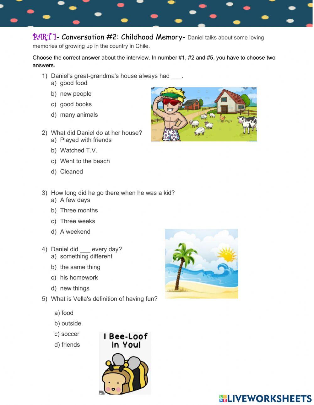 childhood memories activities