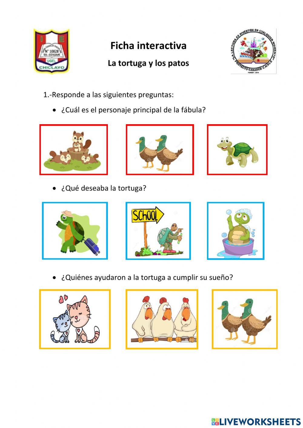 Fábula: La tortuga y los patos