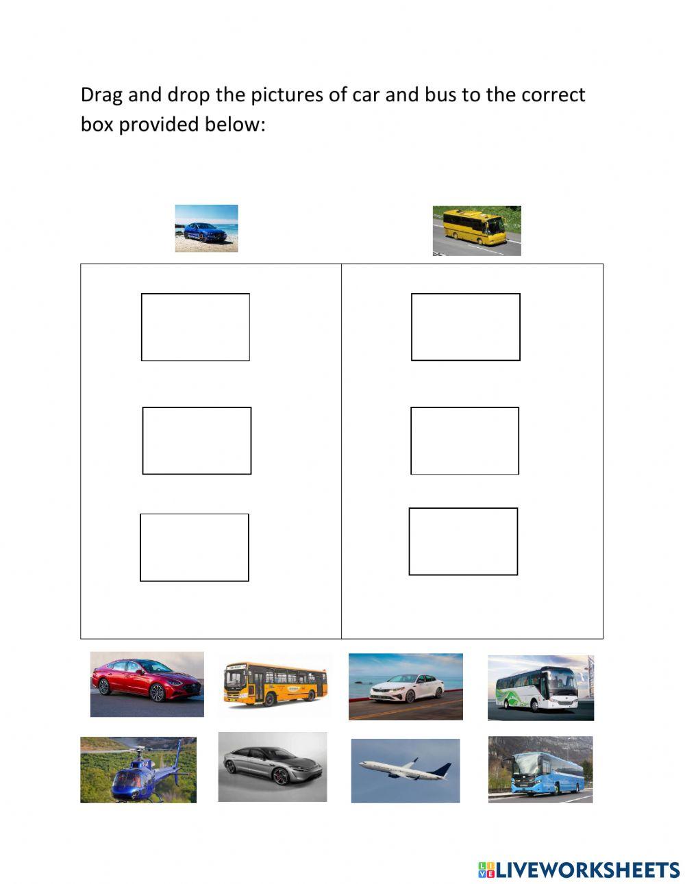 Sorting car and bus picture