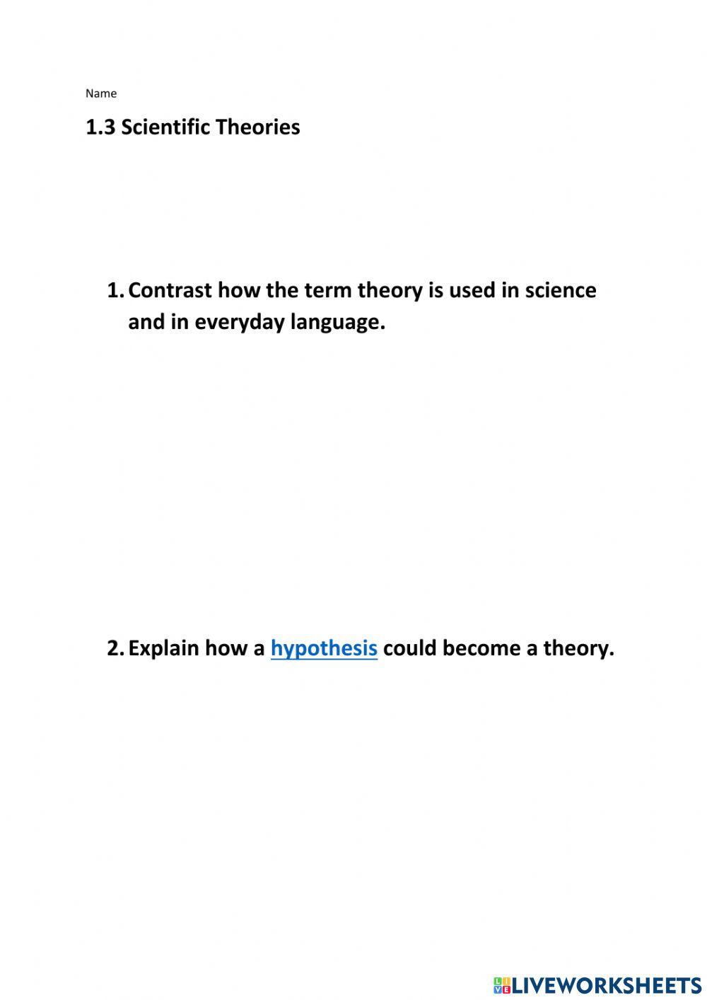 1.3 Scientific Theories
