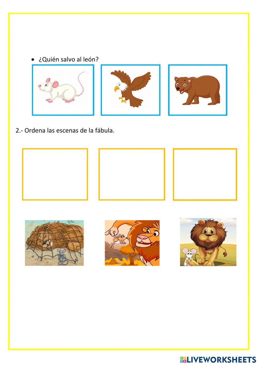 Fábula: El león y el ratón agradecido