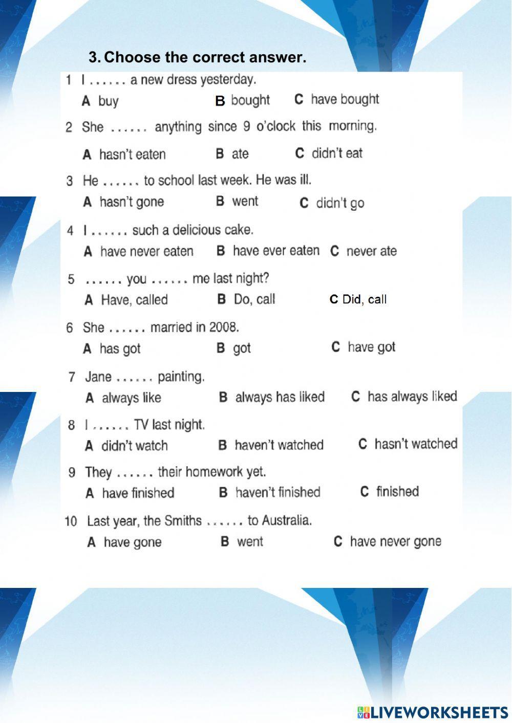 Past Simple vs. Present Perfect