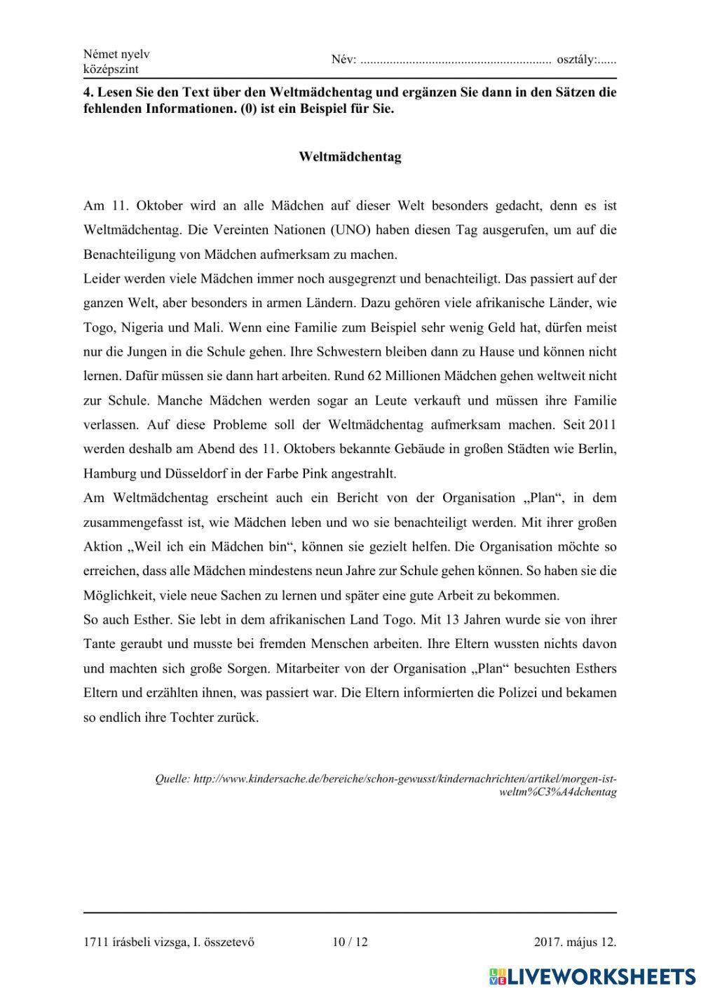 Abitur Mai 2017 Leseverstehen