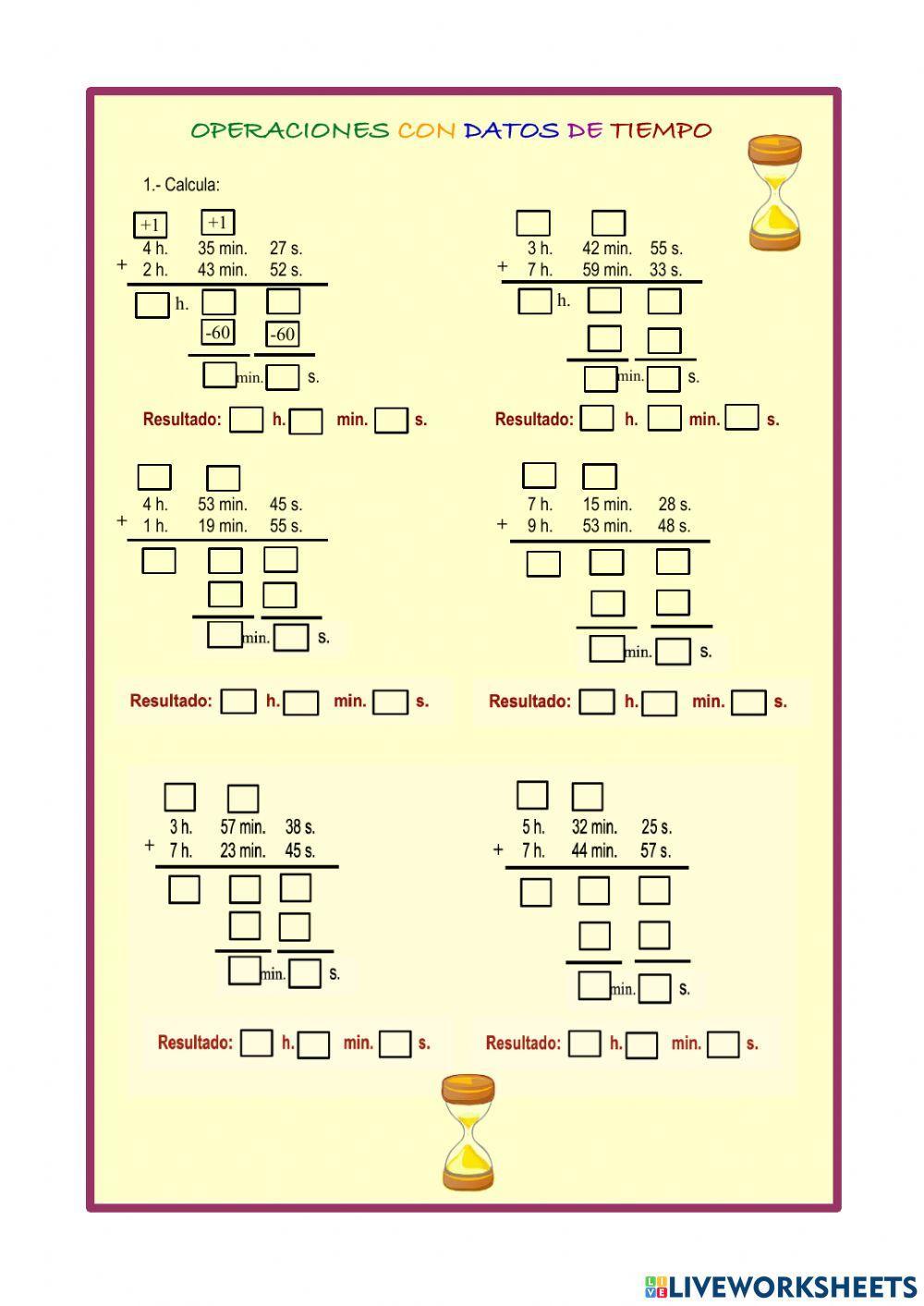 Operaciones con datos de tiempo