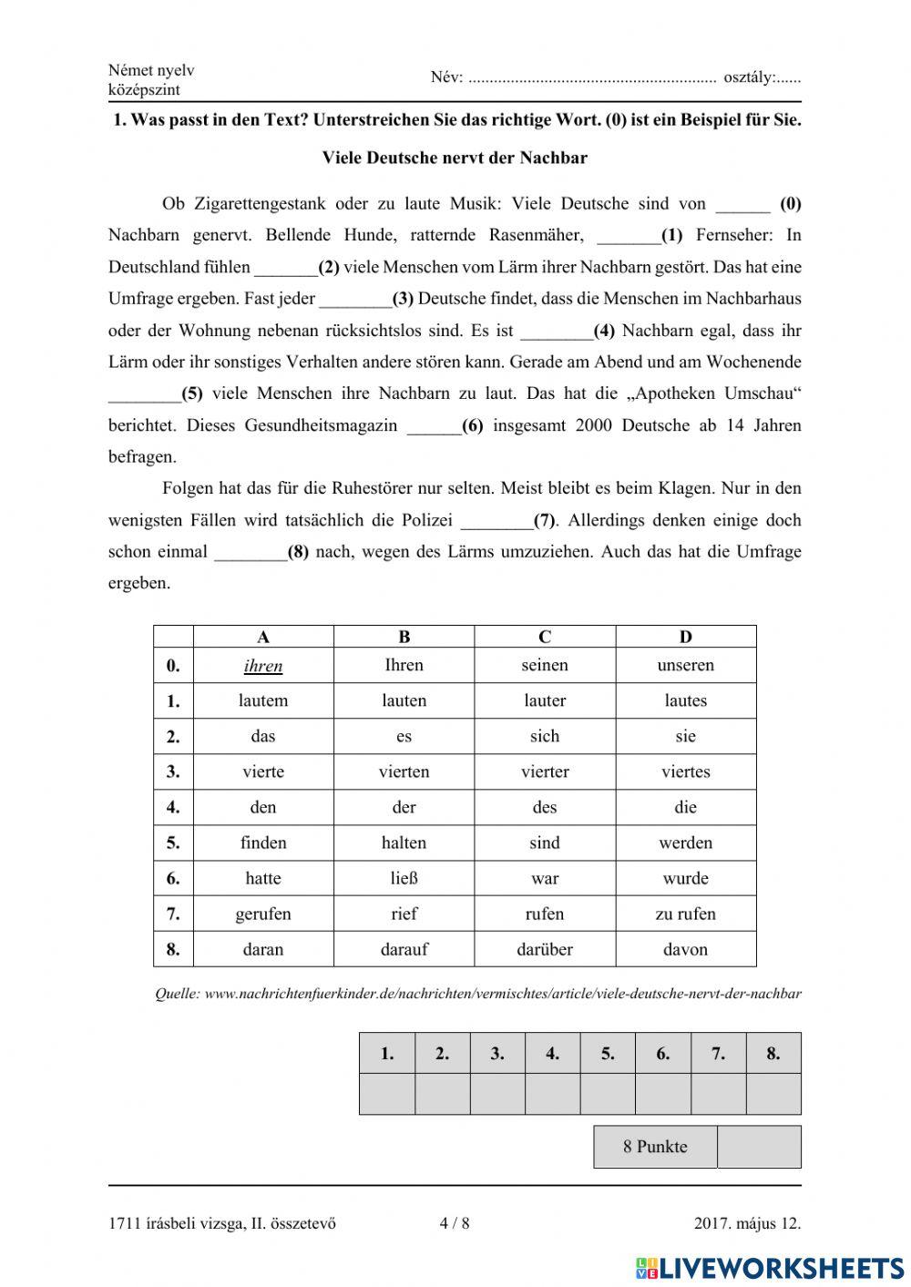 Abitur Mai 2017 Grammatik