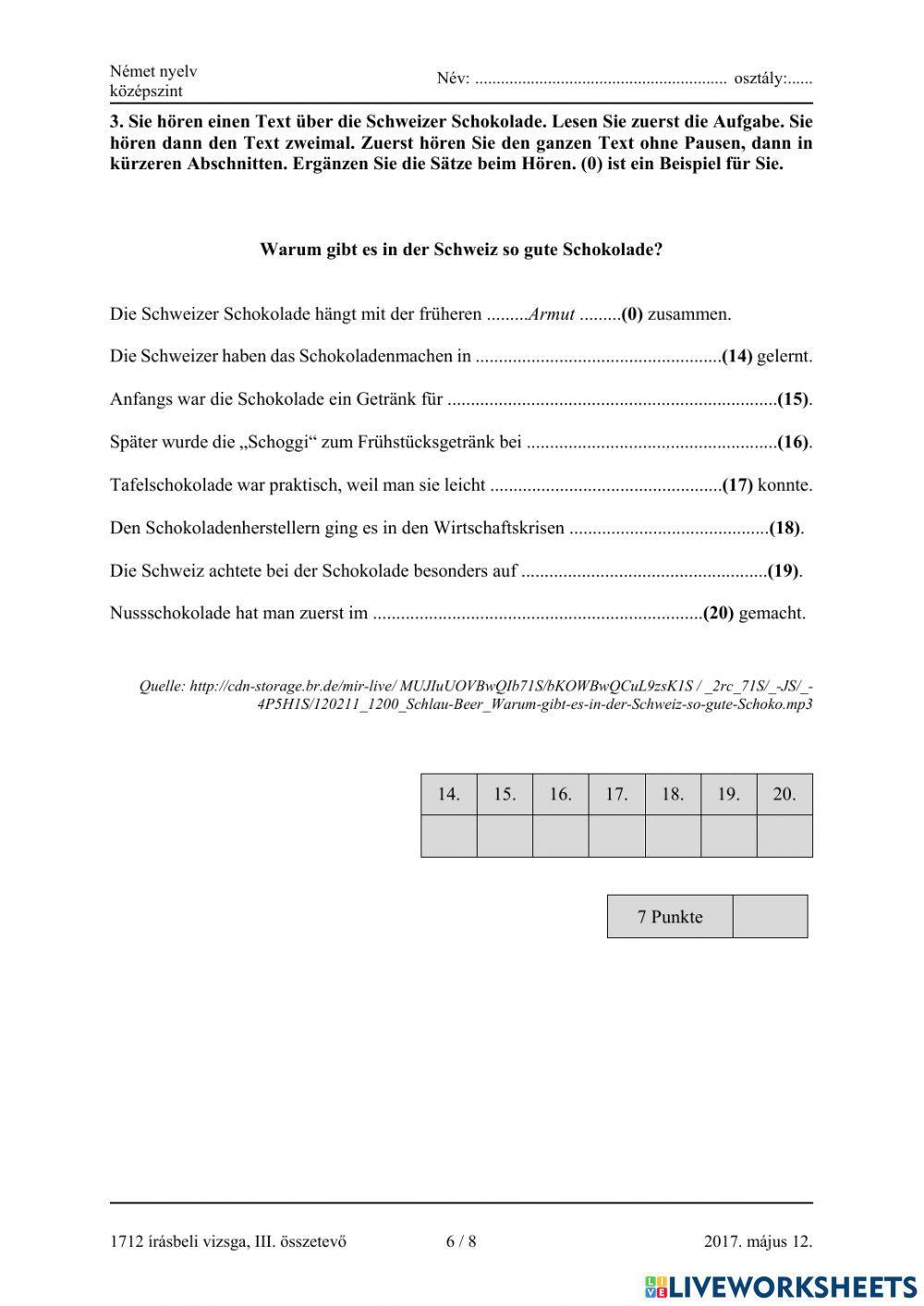 Abitur Mai 2017 Hörverstehen