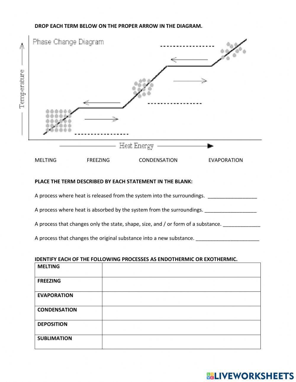 Phase Change Worksheet Answer Key