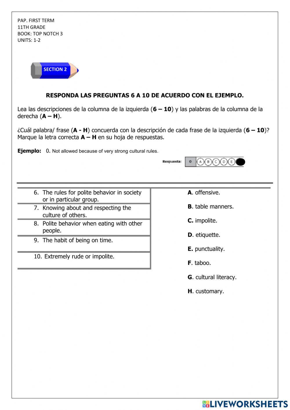 PAP Eleventh graders