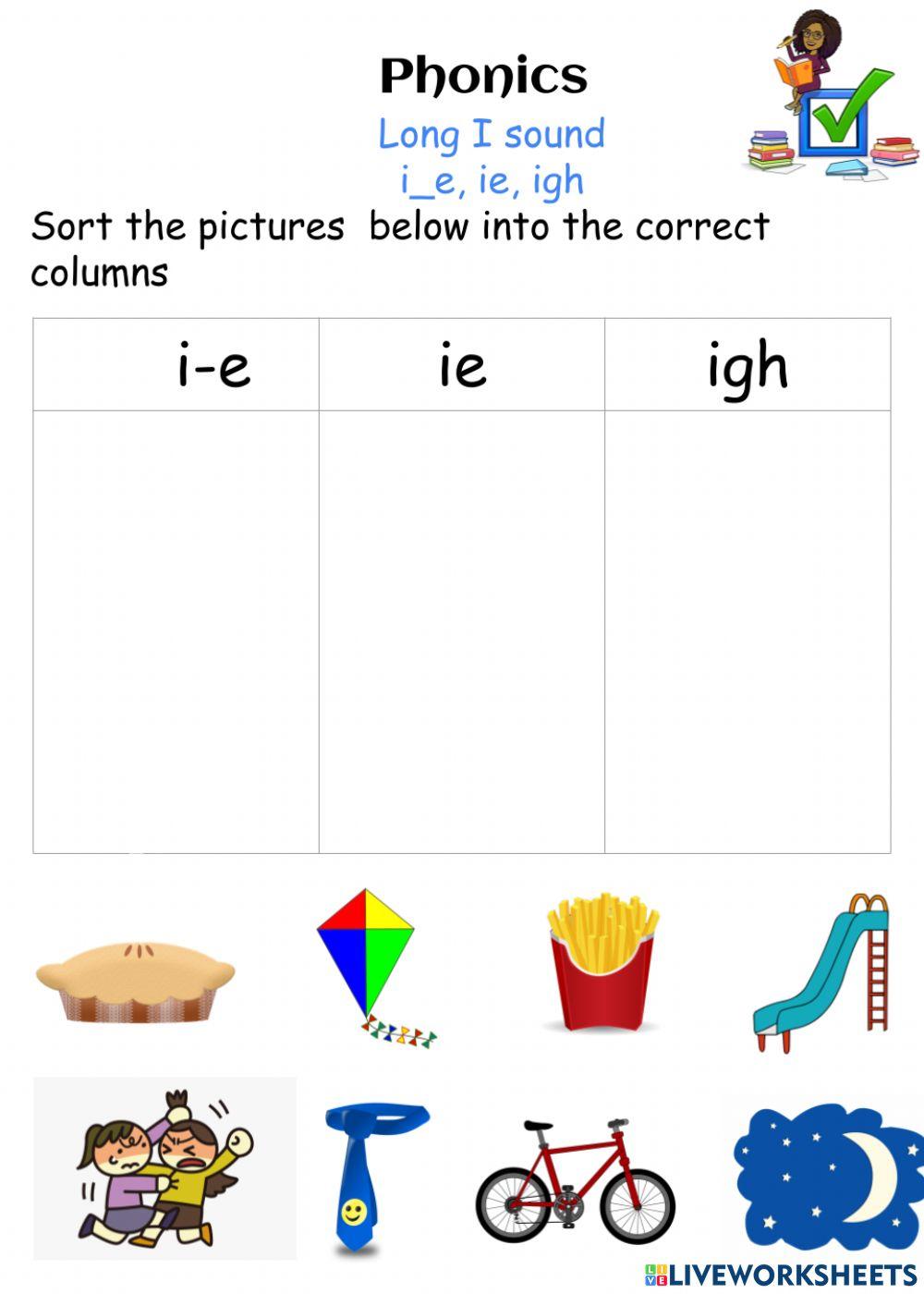 Long i sound online pdf activity | Live Worksheets